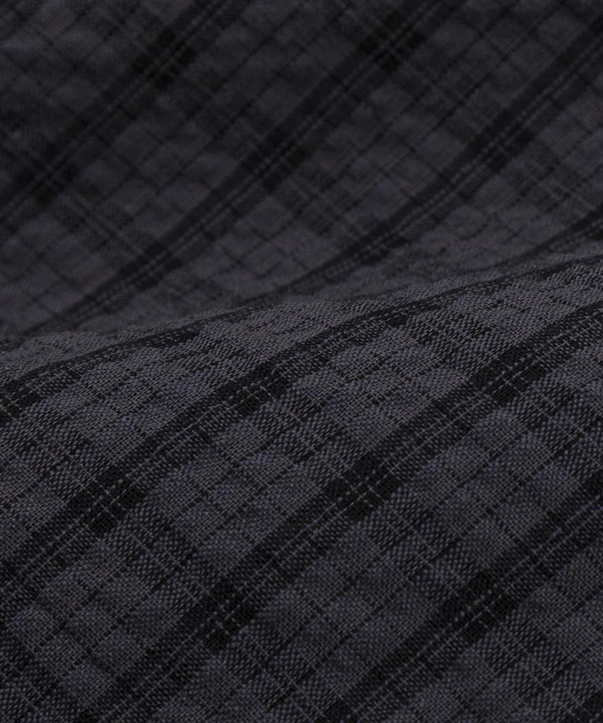LETTERCOMO Clove Wrinkle Check Shirt Charcoal