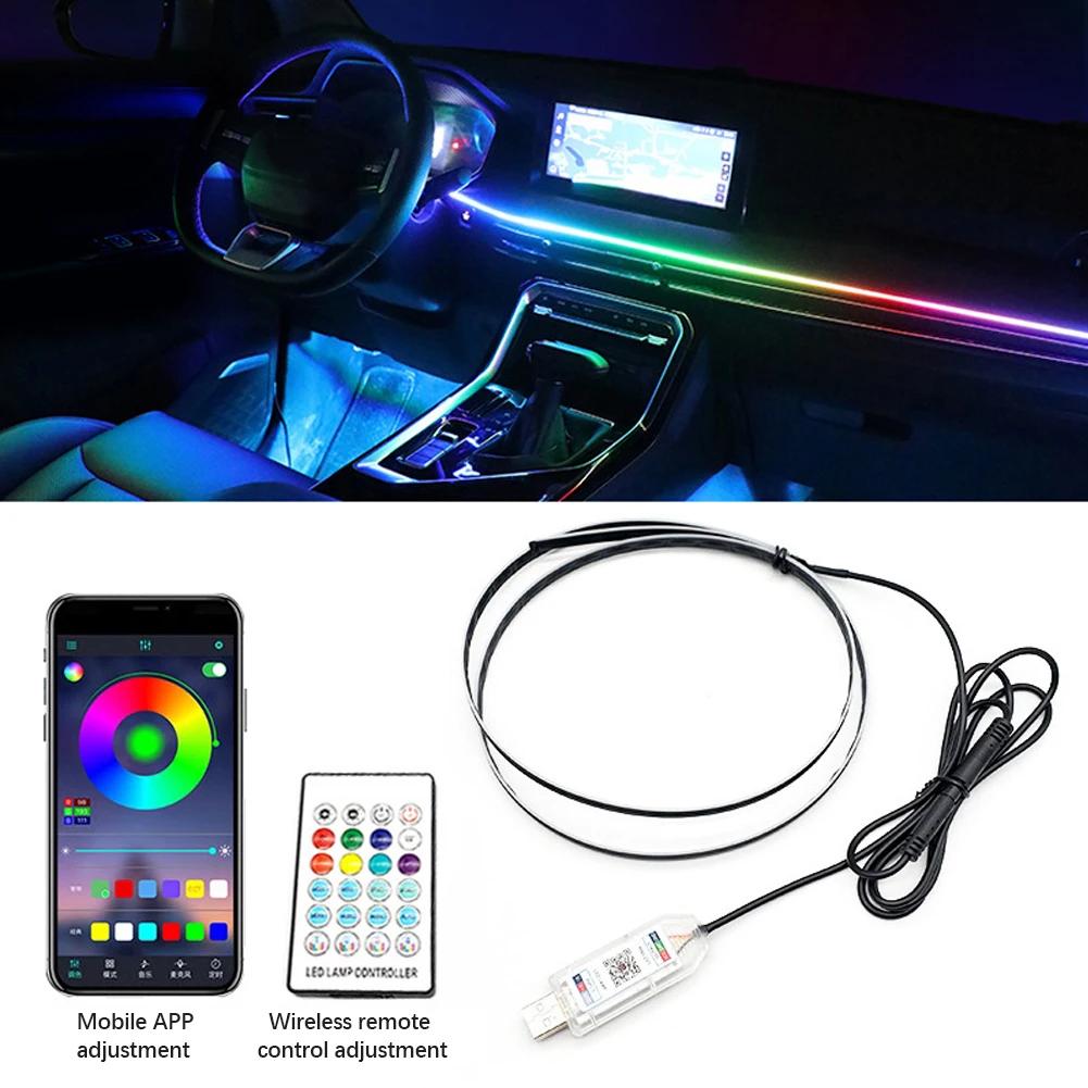Car Ambient Lights 3in1 Universal LED Symphony RGB Atmosphere Lamp USB APP Remote for IOS Android for Tesla Model 3 Y S X