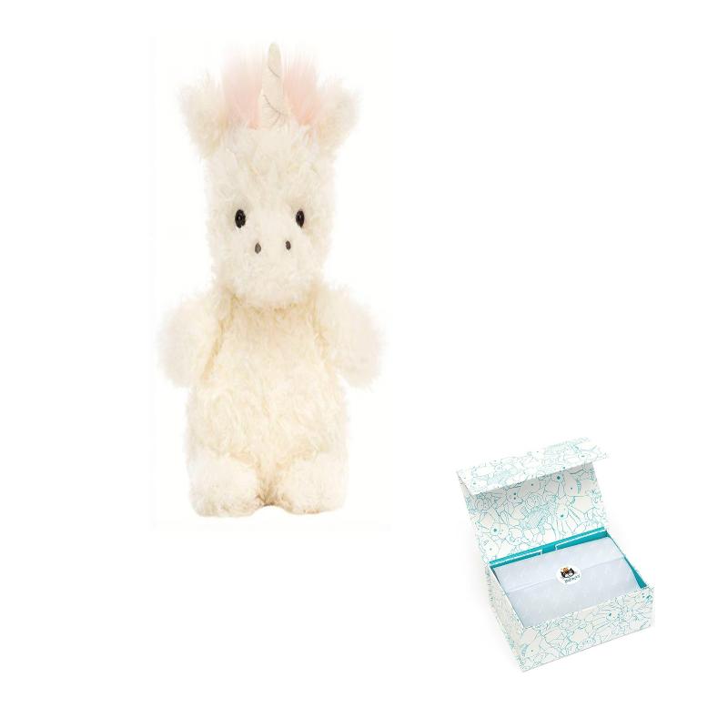 JELLYCAT Мифические животные Белый единорог Успокаивающая кукла Плюшевая кукла 18 см высота