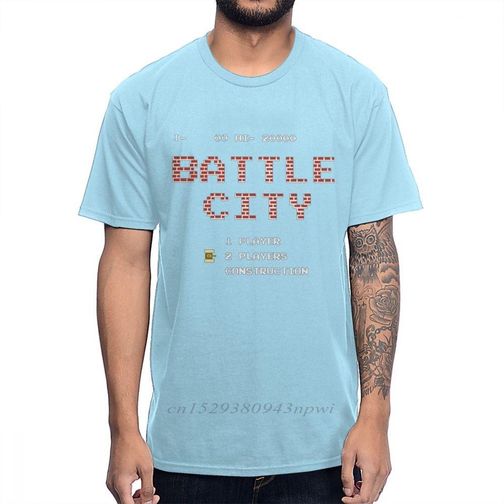 Natural Cotton Old School Game Battle City T Shirt Casual For Unisex Homme Tee Shirt Plus Size Guys Punk Designer Streetwear