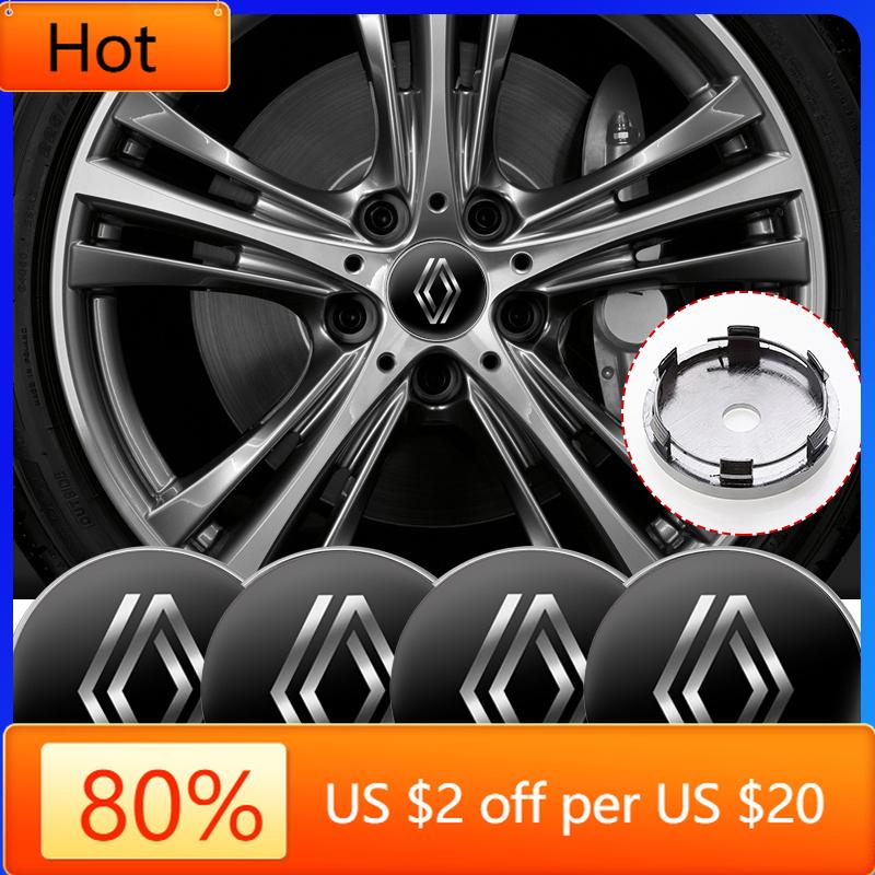 2026 Hot For Renault Interior Stickers For Renault Clio Laguna 2 Megane 2 3 Duster Logan Captur Pcs 60mm Car Wheel Center Hub Ca SS1