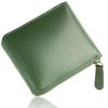 [Kapon] Round Zipper Wallet Bi-fold Genuine Leather Aniline Leather Holds 12 Cards (British Green)