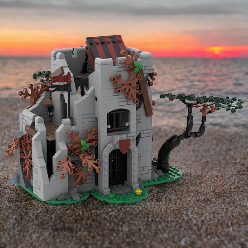 809 деталей MOC Заброшенная Башня Замок Модель Строительные Блоки Конструктор Рождественские Подарки Игрушка Креативная DIY Идея Сборка Кирпич Дети