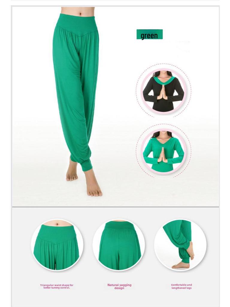 Modal Yoga Pants for Women: Loose Fit, Breathable Exercise Trousers for Dance and Fitness Activities.