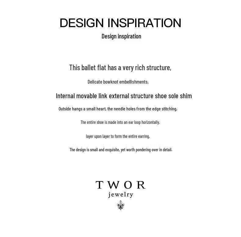 Серьги S925 Пуанты и Сердце - Серебро и Золото Уникальный Подарок 2025