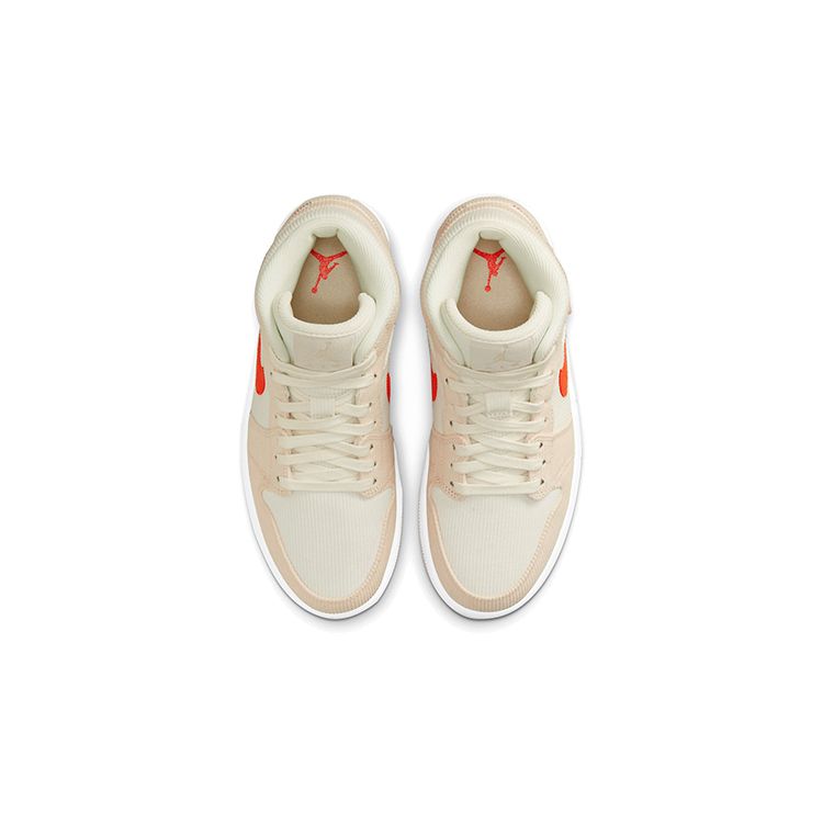 Air Jordan 1 Mid SE Corduroy Женские кроссовки Cream Sail Orange-Quartz DA8009-108