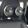Car USB Fan Dual Head Cooling Air Hose Fan for Backseat 360°Rotation 3-Speed Auto Headrest Fan For Rear Seat Amagi