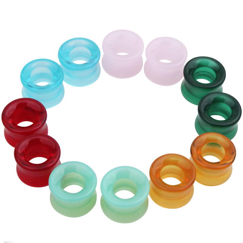 Multi-color 8-16mm Glass Plugs Flesh Tunnels Ear Expander Piercing Men Womens Ear Gauges Expander Piercing