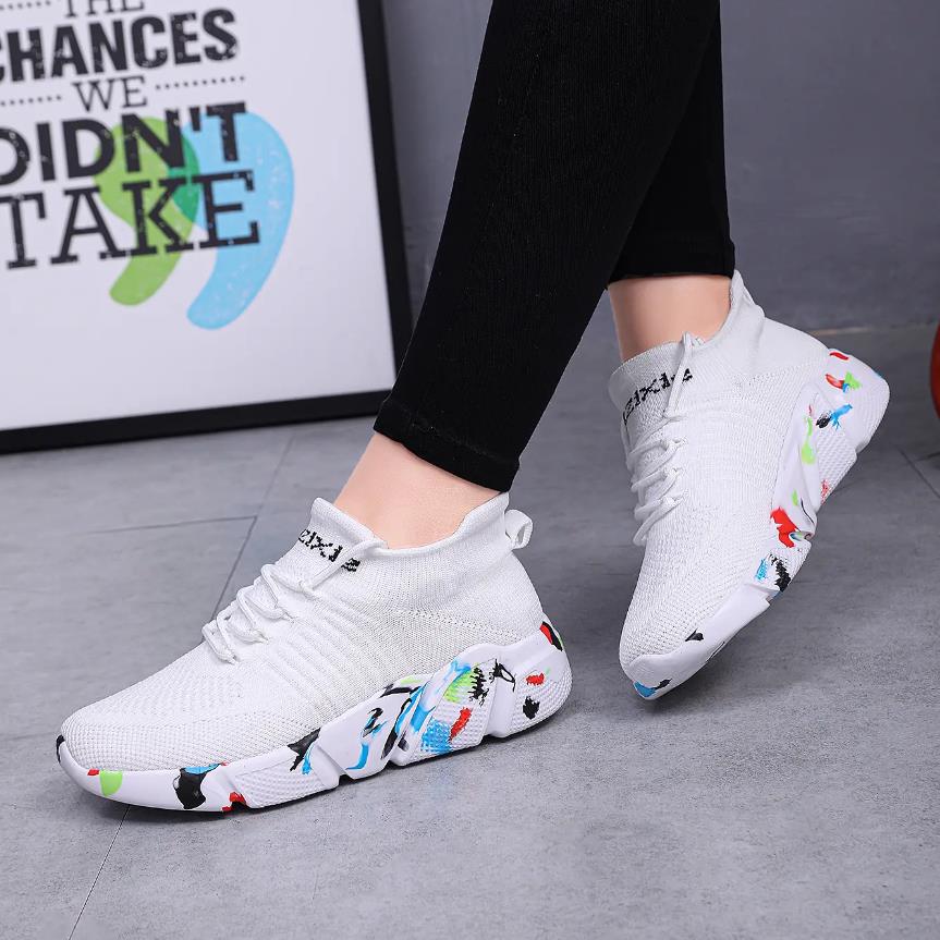 35-47 унисекс большие размеры кроссовки Flyknit легкие дышащие кроссовки повседневные носки обувь