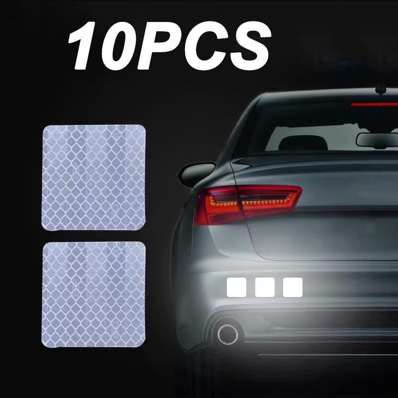 10 шт. Светоотражающая наклейка для автомобиля и мотоцикла Светоотражающая предупреждающая лента против столкновений для украшения багажника автомобиля