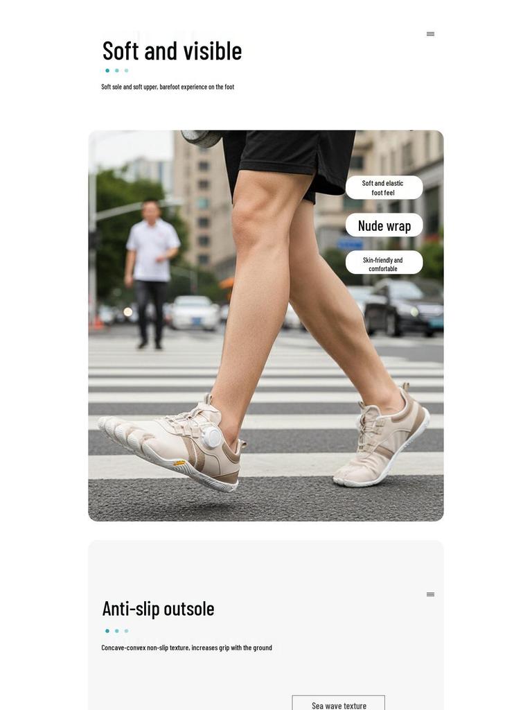 Обувь GallonShark Barefoot с пятью пальцами для йоги и пилатеса для занятий в помещении