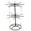2025 Trend Rotating Jewelry Display Stand For Hanging Earrings Rings 2 Tier Round Metal Necklace Organizer For Watches Bracelets