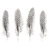 Zebra Pattern Feather 20/22cm X4 - Rayher White
