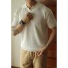 Men's Summer Ice Silk Knitted Slim Fit Polo Shirt - Short Sleeve, Pure Color, Casual Lapel T-shirt
