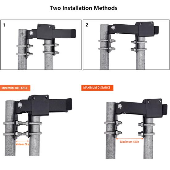 Защелка для двойных ворот ограждения, защелка для ворот из звеньев цепи, для рамы ворот 1-3/8 дюйма, стальная, устойчивая к погодным условиям, надежная защелка для металлических двойных ворот