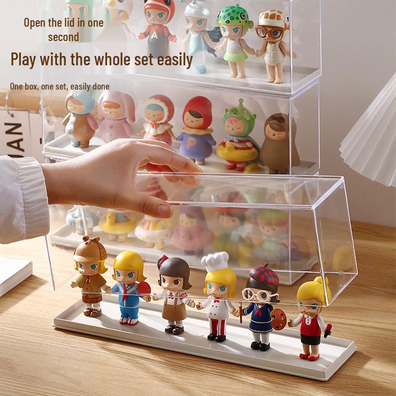Модный дисплей фигурки девушки: Игрушка в закрытой коробке, Подставка Pop Mart, Украшение для автомобиля, Коробка для хранения подарков