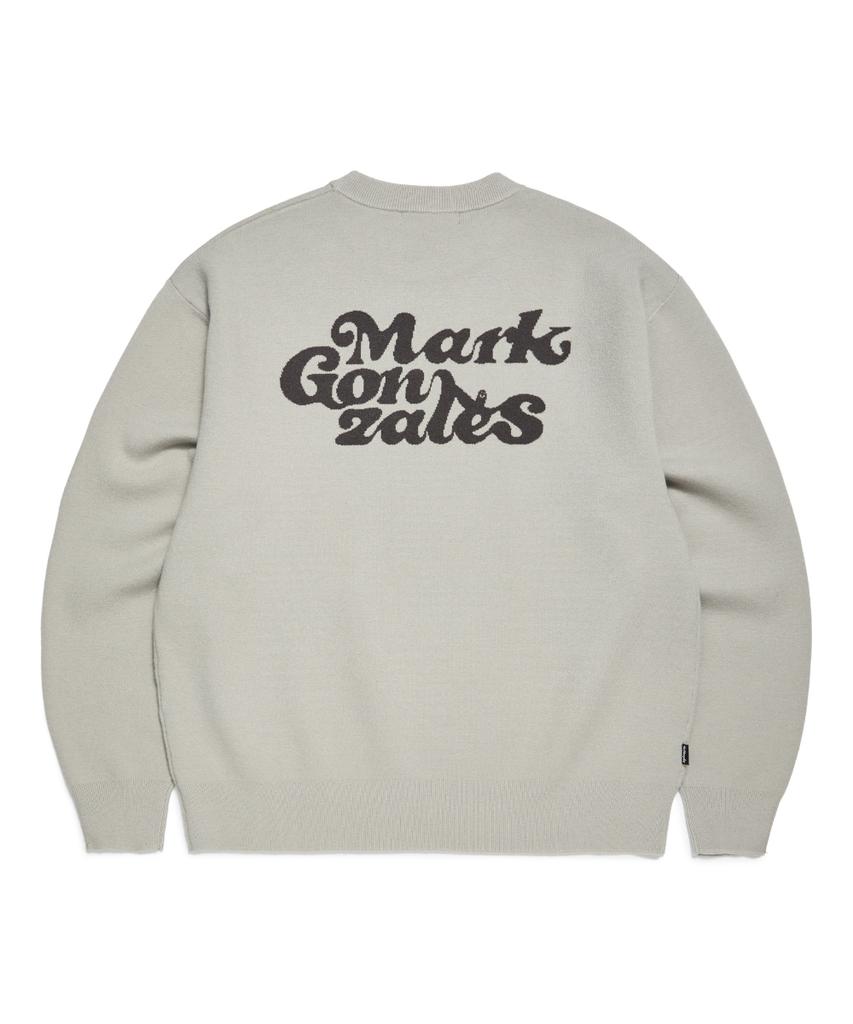 MARK GONZALES Mg Heart Wappen Knit Sweater - Gray