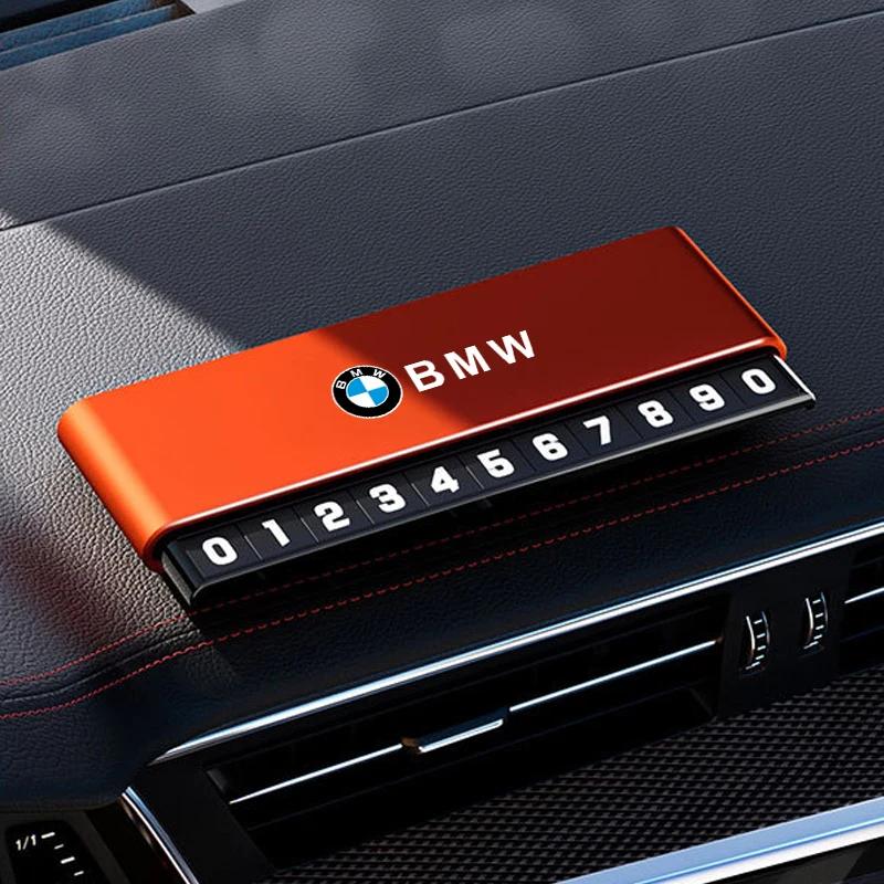 XJBN1 2025 New Aluminium Alloy Car Temporary Parking Card Phone Number Plate For BMW M Emblem M3 M5 X1 E46 E36 E34 F10 E90 F30 E60 F30