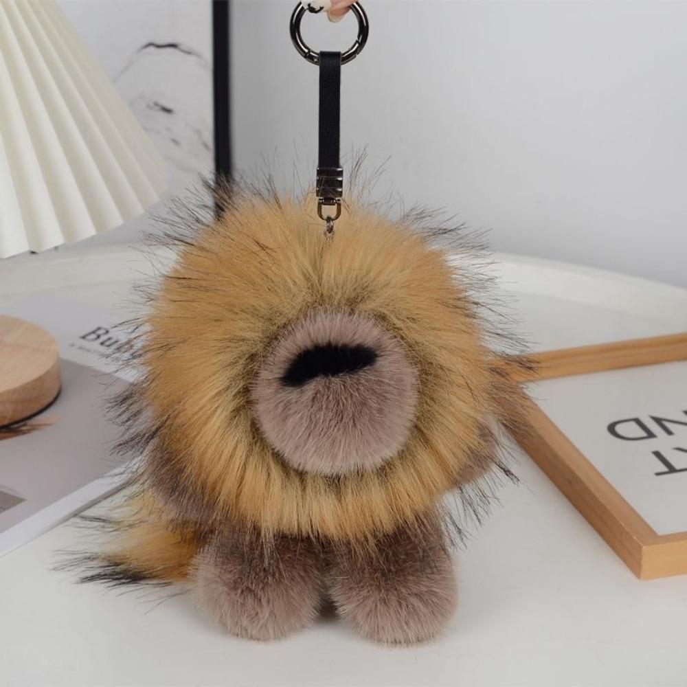 Stuffed Lion Plush Pendant with Tail Cute Animal Keychain Cute Plush Lion Keychain  Children