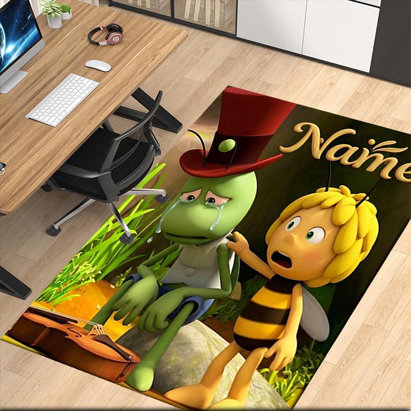Custom Name Maya the Bee Printed Carpet, Rug for Office Chair Living Room Bedroom Kitchen Room Decor Gifts.