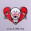 Skull Patch Punk Embroidered Patches For Clothing Stripe Badges Letters Patch Iron On Patches On Clothes DIY Hook Loop Stickers