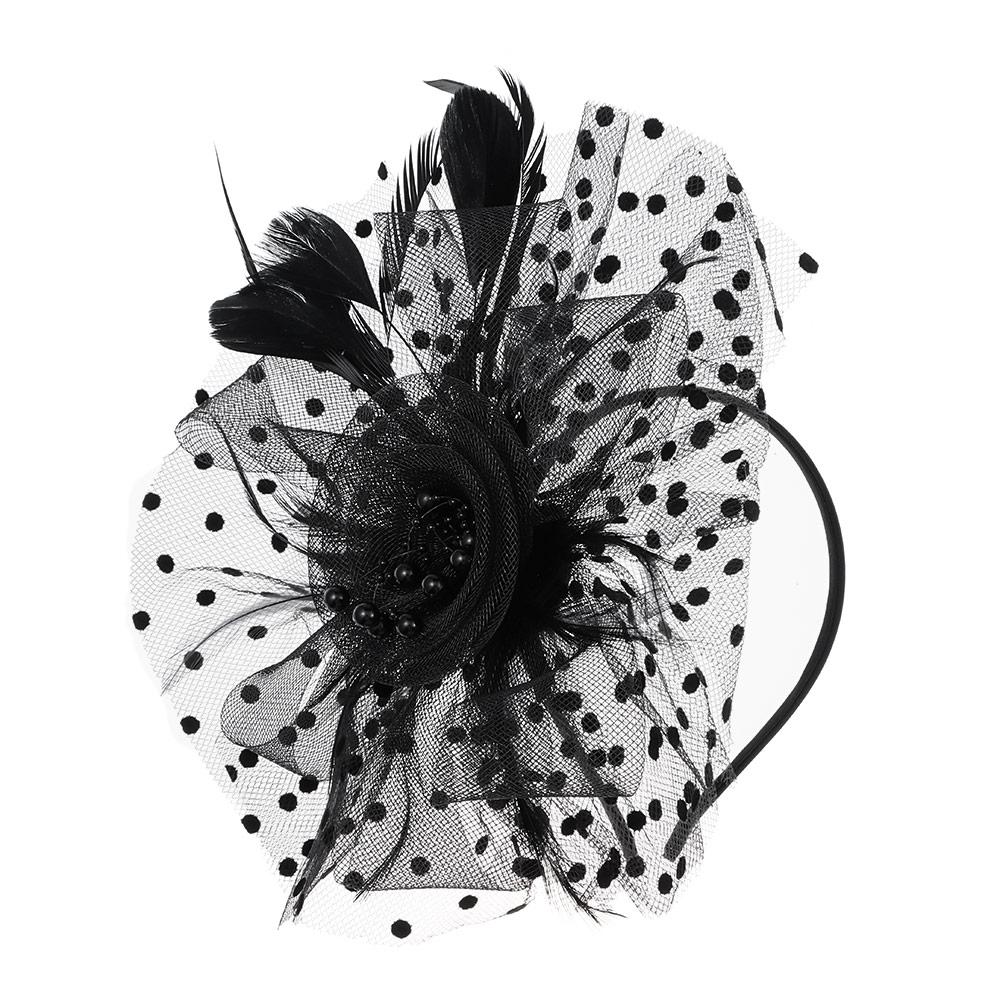 Flower Cocktail Wedding Feathers Hair Clip Alice Headband Clip Tea Party Headband Fascinator Hat