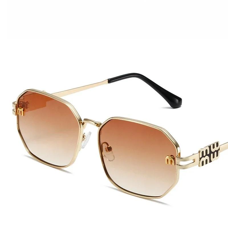 Новые модные многоугольные солнцезащитные очки UV400, ретро металлическая оправа, нейтральные очки для защиты от УФ-лучей для улицы, модные трендовые солнцезащитные очки