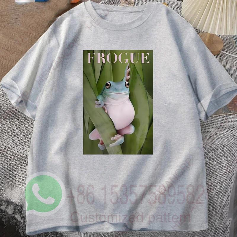 Футболка Frogue Мужской Спортивный костюм Хлопковые Короткий рукав Круглый вырез Пуловер Дышащий Повседневный Спортивная одежда Харадзюку Ретро Уличная одежда
