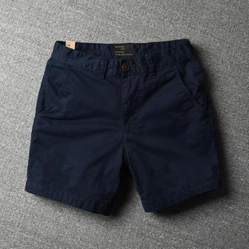 Мужские повседневные шорты из хлопка: Свободный крой, однотонный, универсальная рабочая одежда, летний стиль три четверти