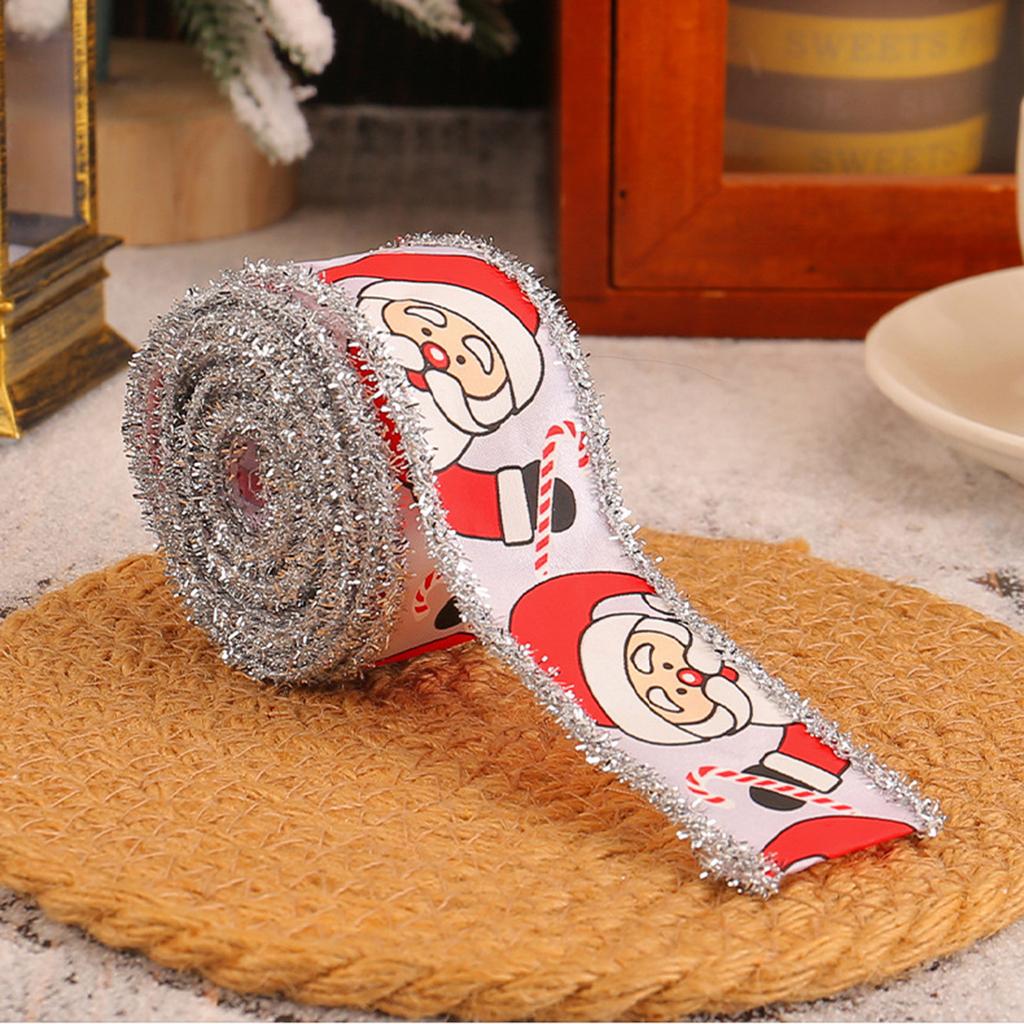 Рождественская полиэстеровая лента для гирлянды Материал для самостоятельной окантовки лентой подарочной упаковки Лента для украшения бантом