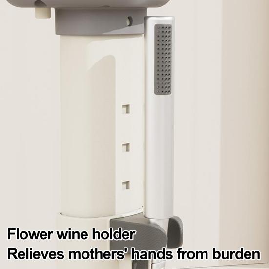 Baby Shower Stand with Adjustable Height Armrest Anti-Pinch Design Stable