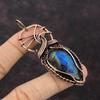 Labradorite Gemstone Pendant Copper Wire Wrapped Pendant Handmade Copper Jewelry Birthstone Pendant Dainty Labradorite Jewelry Gift For Wife