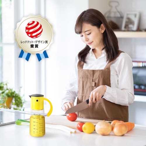 VKCHEF Бутылка для масла, Желтая, Стеклянная бутылка без капель, Бутылка для уксуса, Бутылка для заправки, Диспенсер для соевого соуса, Диспенсер для масла одной рукой, Масленка с автоматиче