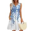 Женские летние платья Свободные сарафаны без рукавов с V-образным вырезом Платье с карманами