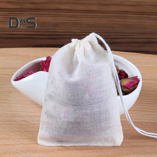 20 шт. мешочков для специй с завязкой, натуральные хлопковые муслиновые мешочки для чая, трав, супа, многоразовые тканевые мешочки для сыра, пустые пакетики