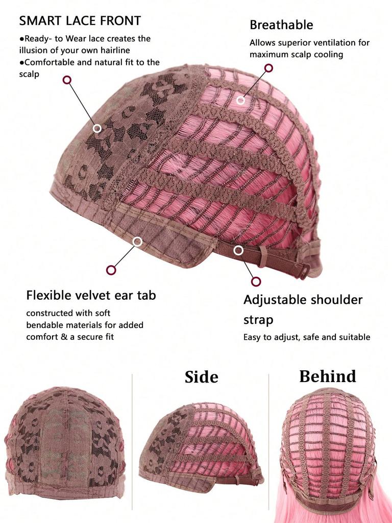 Длинные розовые черные парики с эффектом омбре для чернокожих женщин, розовые коричневые парики с густой челкой, парики для косплея, цветные парики, синтетические многослойные парики для повседневного использования