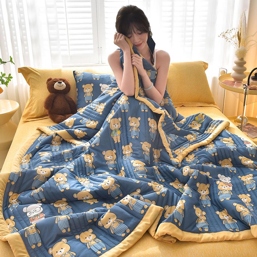 Summer Thin Comforter Soft Air-Conditioned Four Season Comforter Machine Washable Single Double Blanket Ultrasonic Quilted Quilt