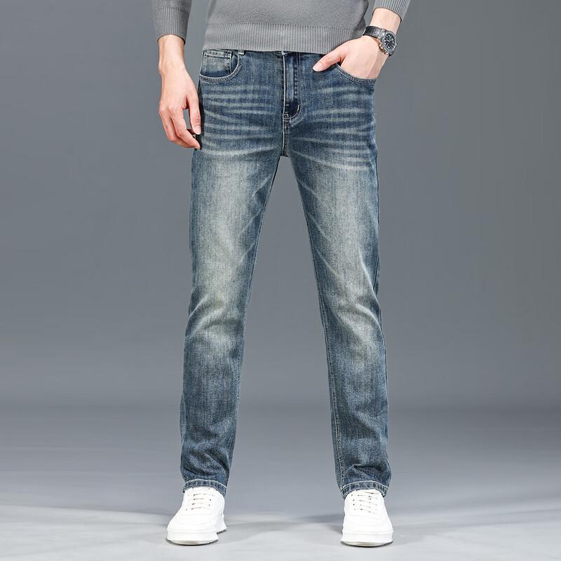 POLOMEISDO Men's Straight Fit Elastic Jeans