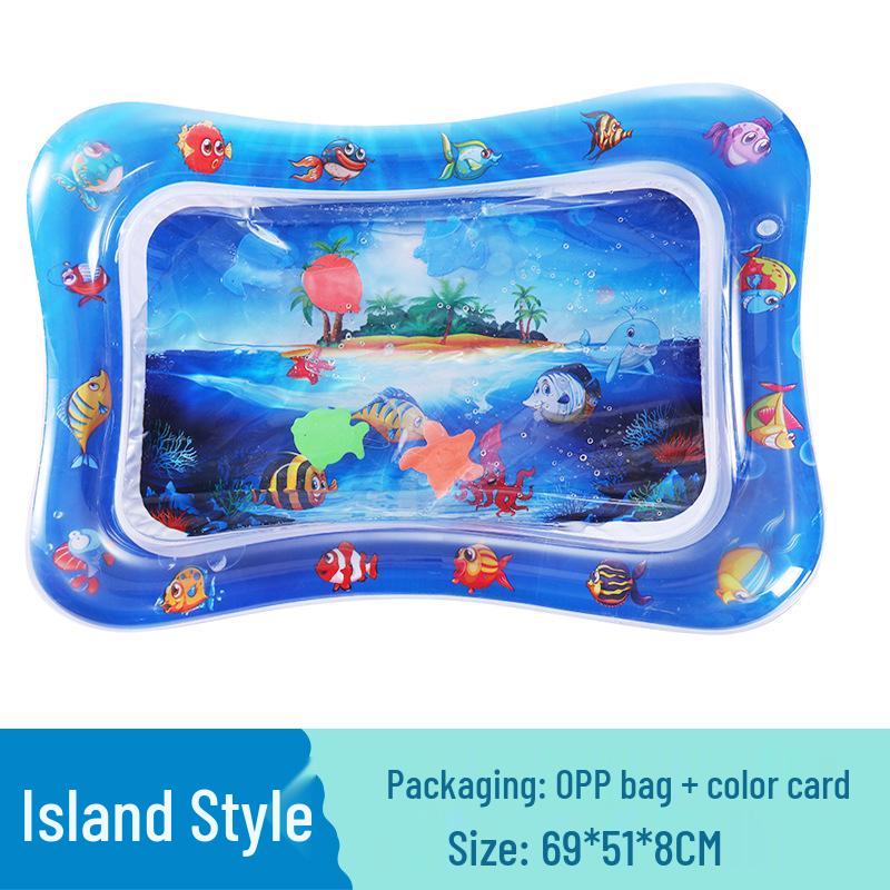 Детский водный коврик и плавательный круг с морскими обитателями - Надувная подушка для ползания