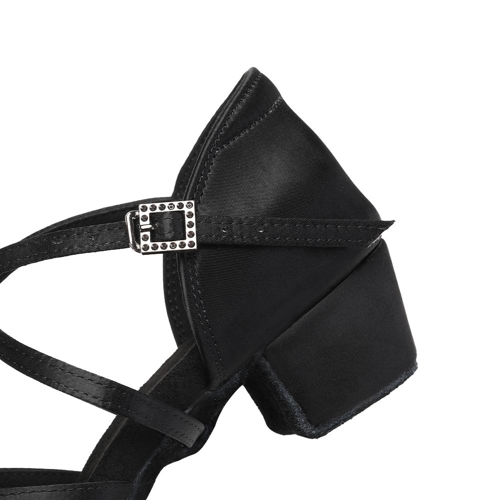 Women Girls Latin Dance Shoes Low-heeled Ballroom Tango Shoes Soft Bottom