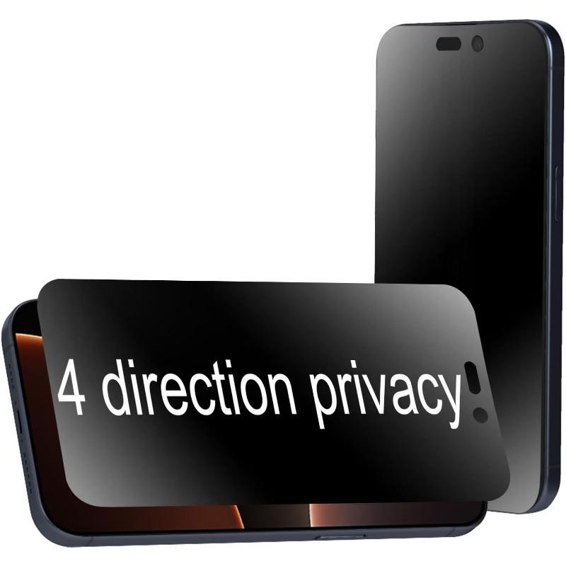 iPhone 16 Pro Privacy Screen Protector - Spyproof 3D Fully Covered Shatter-proof Tempered Glass, Bubble-free,easy To Install and Durable Against Drops