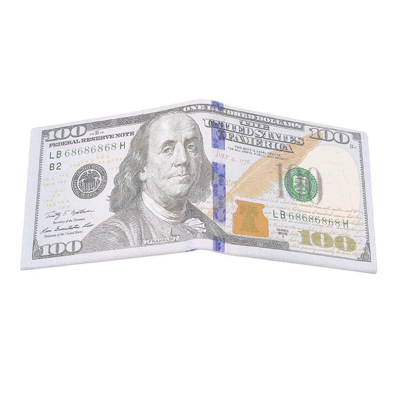 Мужские кошельки с узором доллара США, мужской кошелек из искусственной ПУ кожи с держателем для карт, карманом для монет, кошелек, модная сумка-кошелек большой вместимости