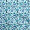 Cotton Flex Light Blue Fabric Asian Suzani  Quilting Supplies Print Sewing Fabric By The Yard 40 Inch
