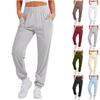 Women's High Waist Solid Color Casual Trousers Workout Sports Joggers Pants With Pockets