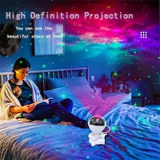 Astronaut Galaxy Projector Night Light  360 Rotating Nebula Star Projector with Remote, Timer Head LED Space Lamp for Kids’ Bedroom, Home, Gifts, Toys