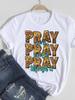 (Asian Size) Women Tee Top Faith Trend 90s Lovely Short Sleeve Fashion Print Lady Clothing Casual  Tshirt Female Graphic T-shirts