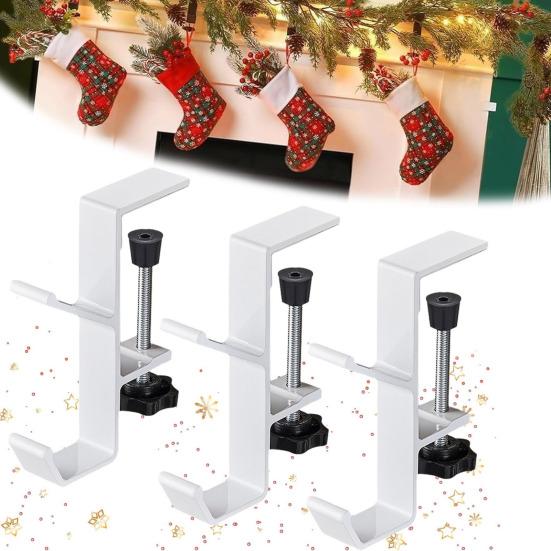 4 шт. рождественских вешалок для чулок, держатели для каминной полки, прочные, выдерживающие нагрузку, регулируемые по конструкции, держатели для чулок для каминной полки