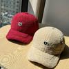 New Hat for Women In Autumn and Winter Love Wide Brim Peaked Hat Winter Warm Thickened Big Head Circumference Small Baseball Cap Showing Face