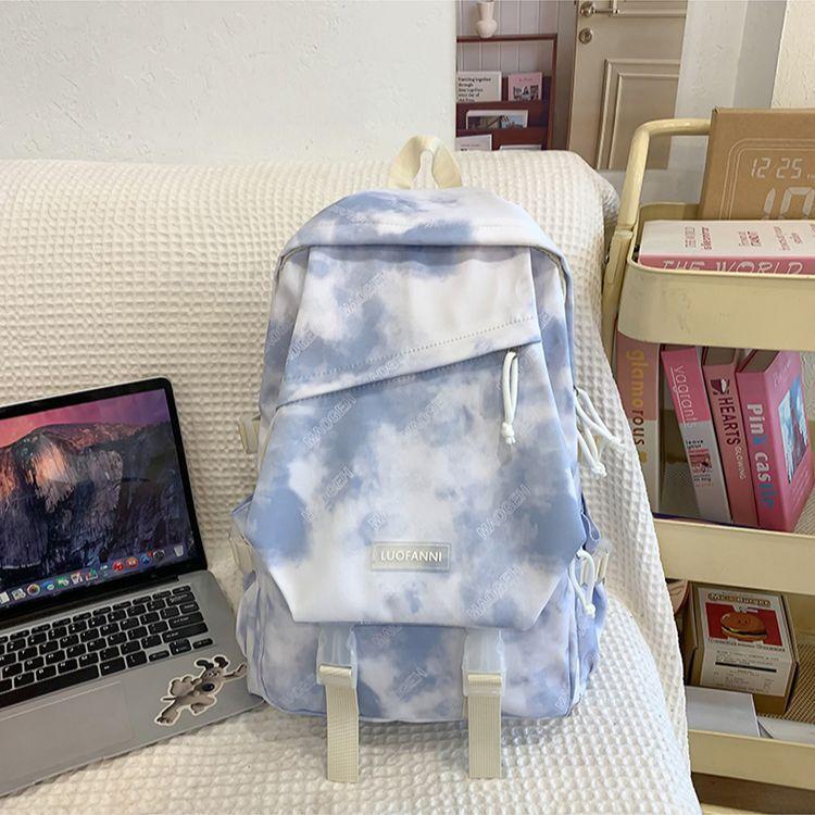 Дизайнерский школьный рюкзак простой трендовый тай-дай рюкзак для учеников средней и старшей школы универсальный большой вместимости для студентов колледжа корейская версия рюкзака