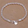 Trendy 4mm Silver-Plated Twisted Rope Bracelet for Women